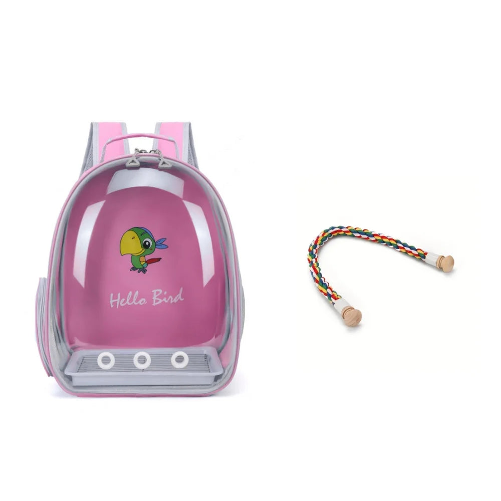 Acrylic Portable Bird Travel Carrier Backpack with Perch – 16 Colors