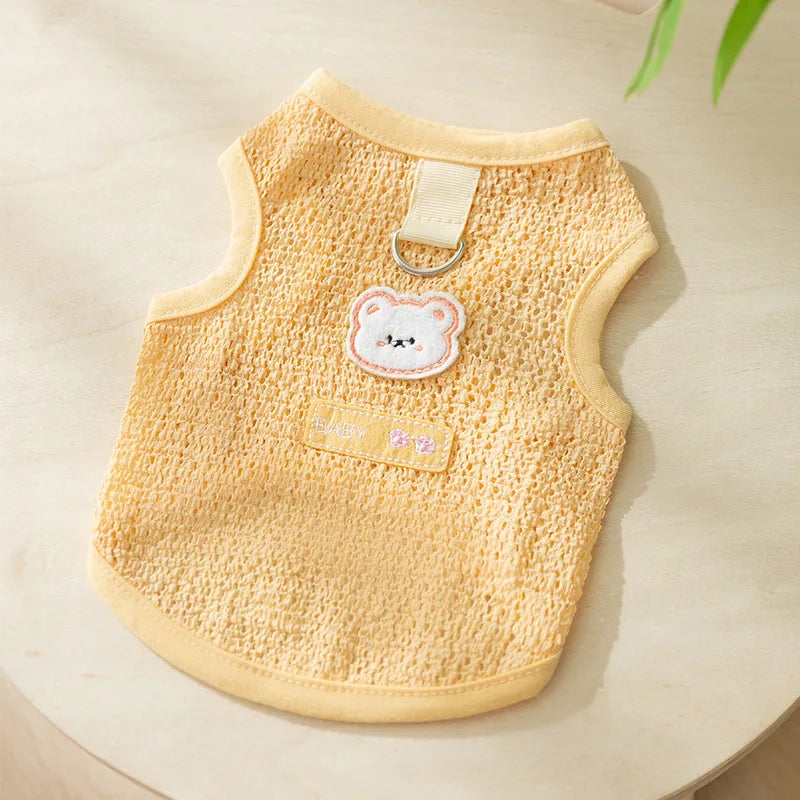 Summer Dog Clothes Bear Print Dog Vest - MyPetDollar.com