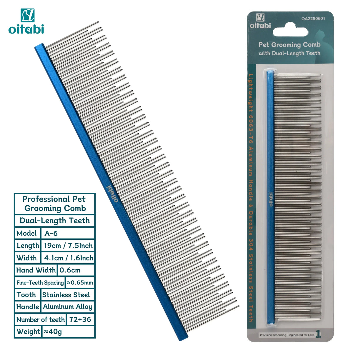 Oitabi Cat Carding Dual-Length Comb for - MyPetDollar.com