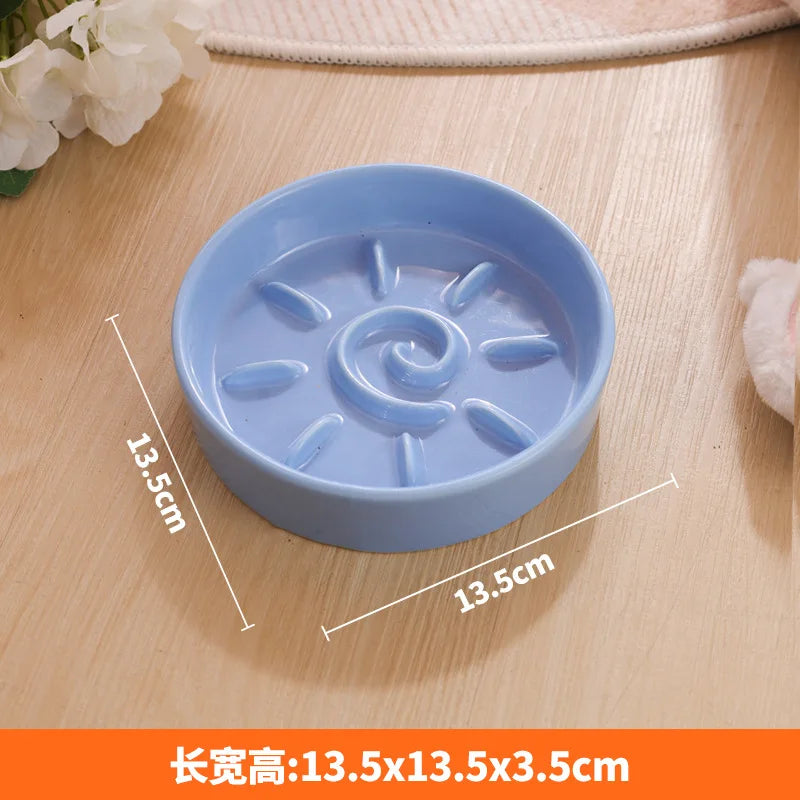 Pet Slow Food Dish,cat Bowl Prevent Tipping Over the Cats