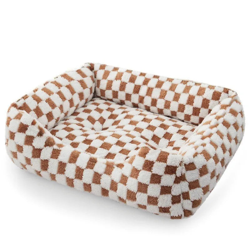 Checkered Pet Bed A square-shaped pet bed - MyPetDollar.com