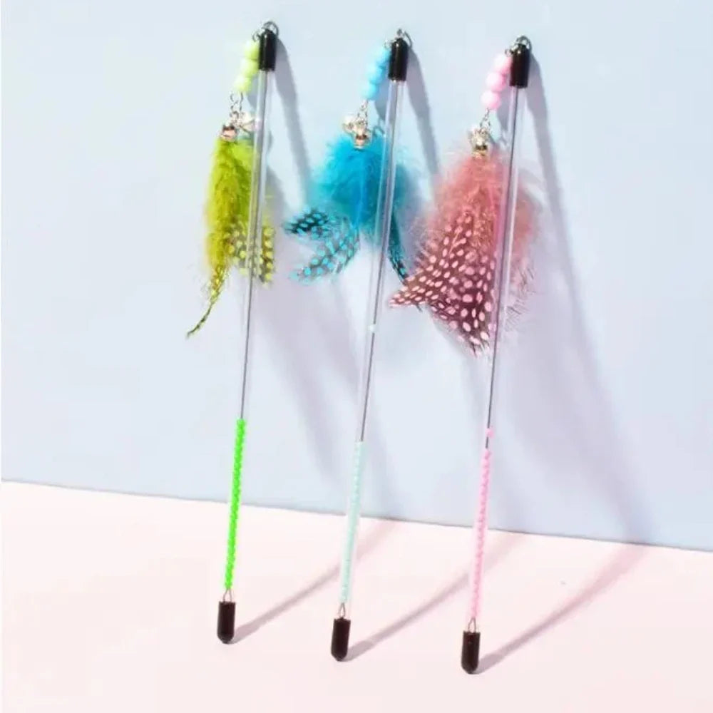New Cat Toys Feather Cats Sticks Retractable - MyPetDollar.com