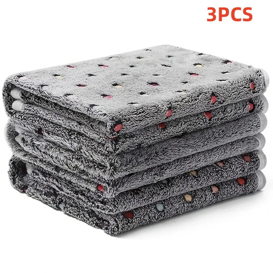 3PCS Soft Fluffy Pet Blanket Cute Dot - MyPetDollar.com