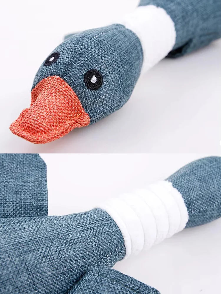 Eco - Friendly Plush Duck Dog Toy with - MyPetDollar.com