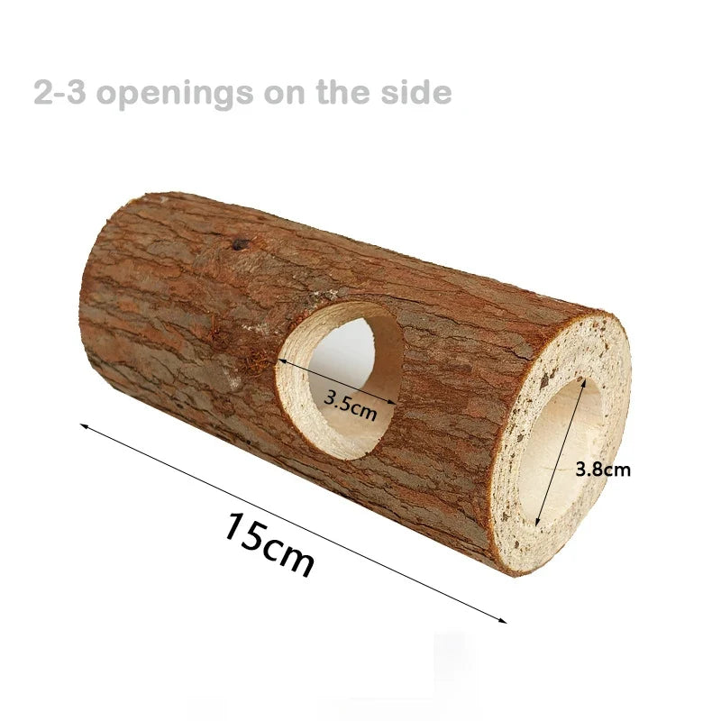 Wooden Hamster Tree Hollow Toy Fir Stump - MyPetDollar.com