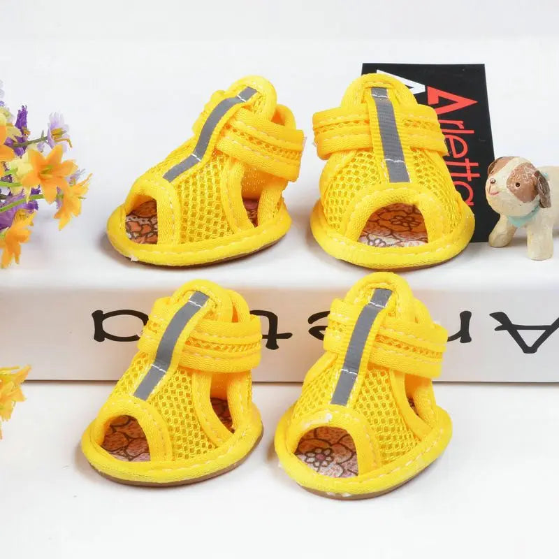 4pcs Summer Mesh Pet Sandals Shoes for Small - MyPetDollar.com