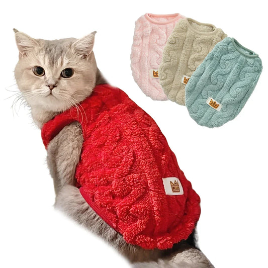 Autumn Winter Pet Cat Clothes Soft Fleece - MyPetDollar.com