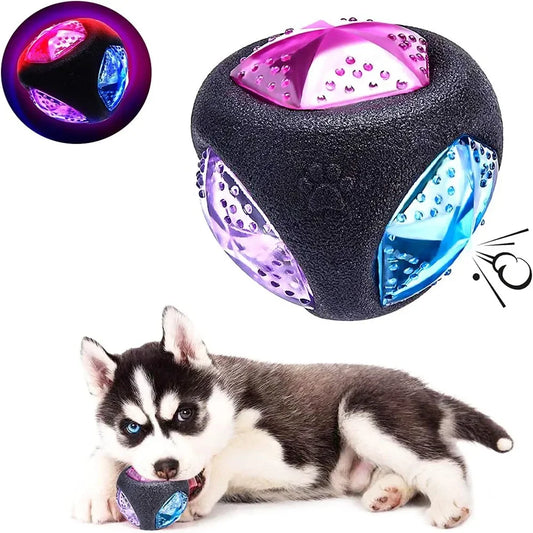 Interactive Dog Toy Squeaky Flash LED Glow - MyPetDollar.com