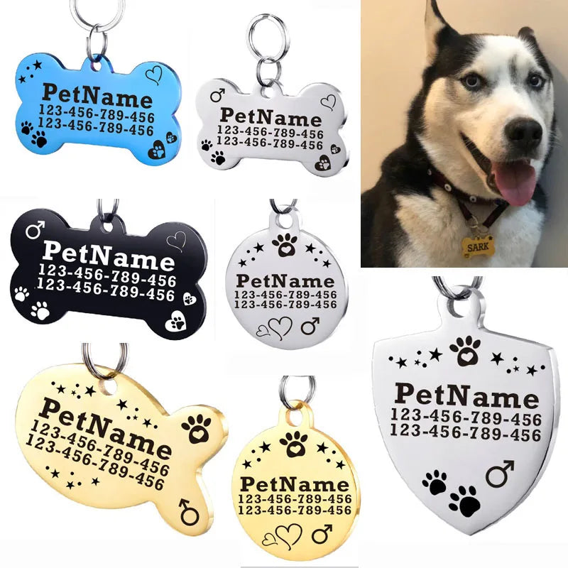 Customized Dog ID Tag Stainless Steel Pet - MyPetDollar.com