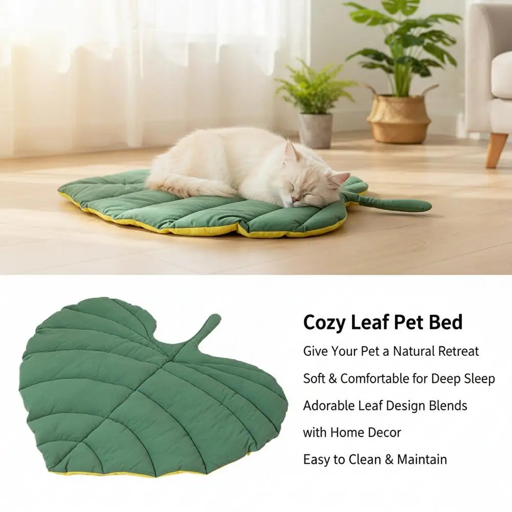 Leaf Shape Pet Mat Double Sided Green Dog - MyPetDollar.com