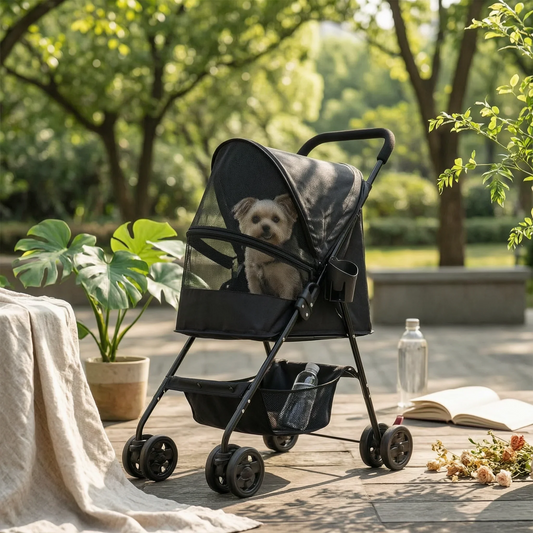 Pet Stroller with Cup Holder Foldable Pet - MyPetDollar.com