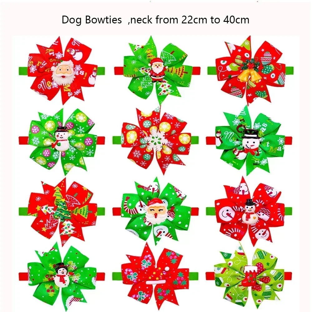 Christmas Dog Bows Cat Tie Bandana Small