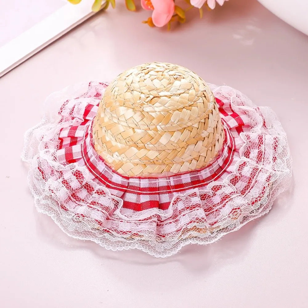 Adjustable Pet Straw Hat Wide Brim Sun - MyPetDollar.com