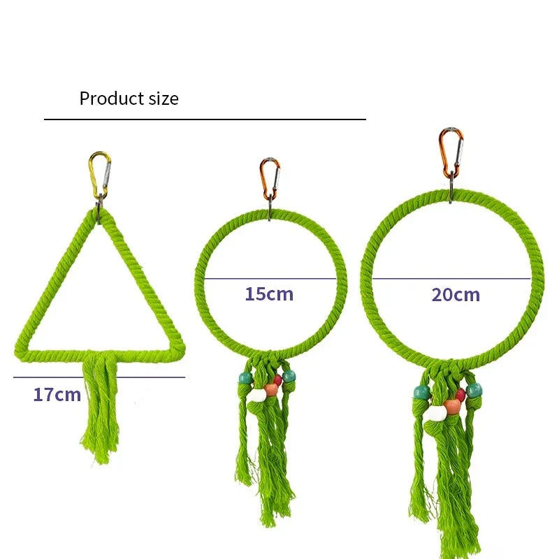 Parrot Cage Swing Toy Round Triangular Iron - MyPetDollar.com