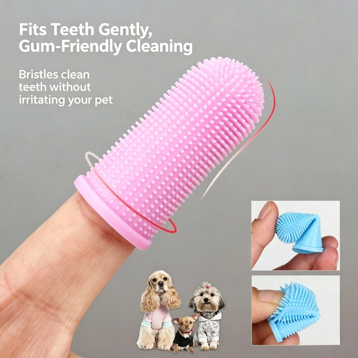 360° Silicone Pet Finger Toothbrush Soft - MyPetDollar.com