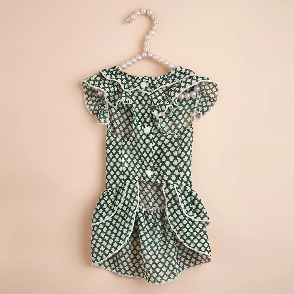 Cute Fashion Ins Style Plaid Pet Dress, - MyPetDollar.com