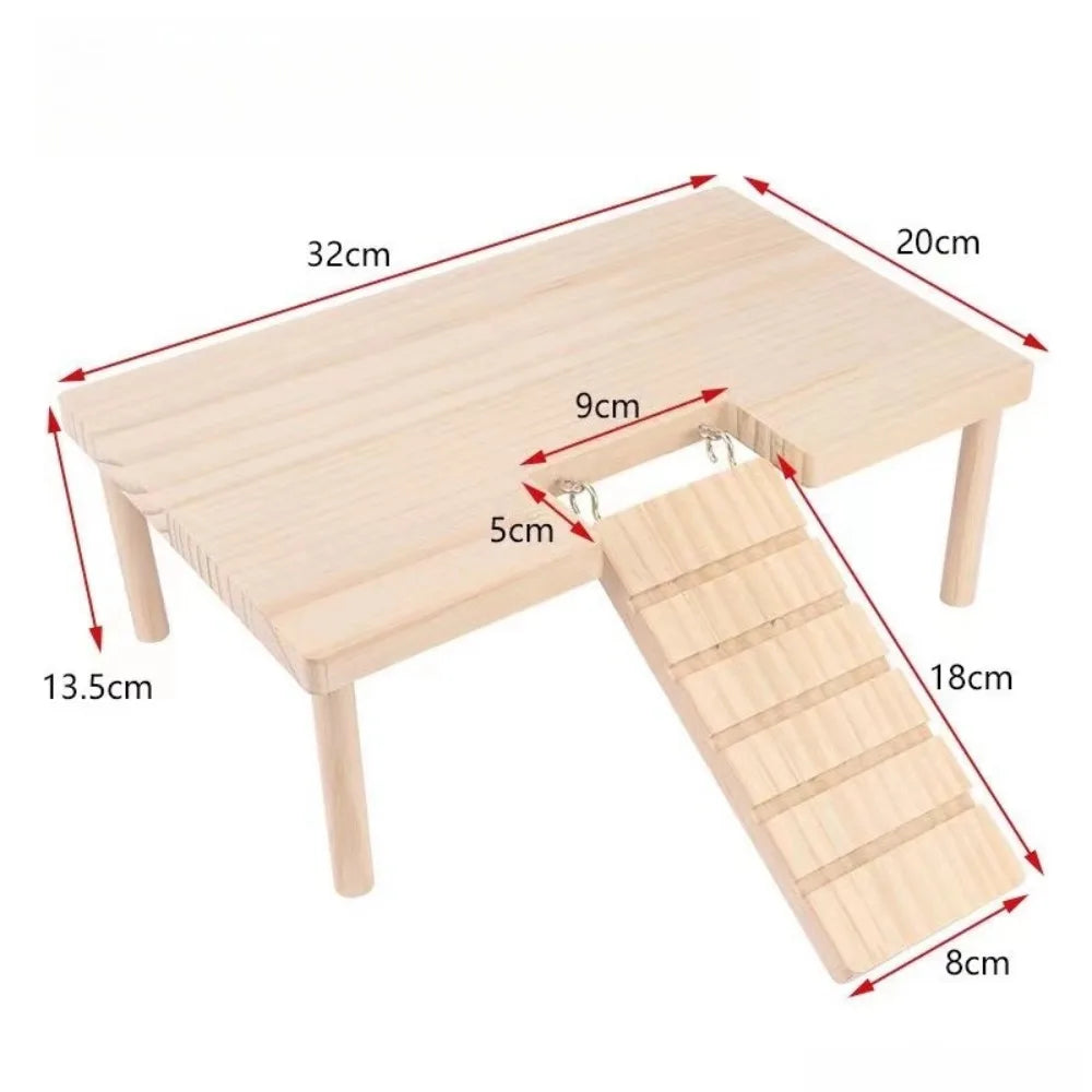 Durable Hamster Wooden Ladder Platform DIY Stairs for Small Pets