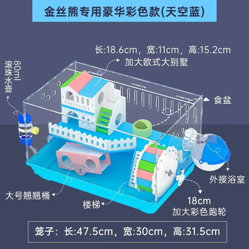 Transparent Acrylic Hamster Cage Double - MyPetDollar.com