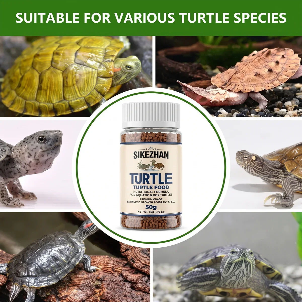 SIKEZHAN Turtle Food 50g Probiotic Pellets - MyPetDollar.com