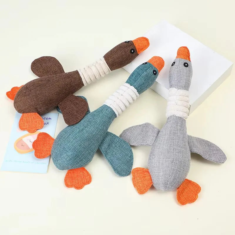 Eco - Friendly Plush Duck Dog Toy with - MyPetDollar.com