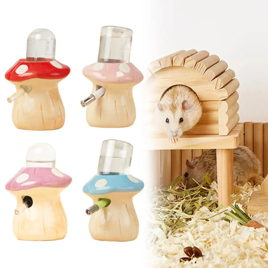 Hamster Water Bottle Mushroom Shape Drinking - MyPetDollar.com