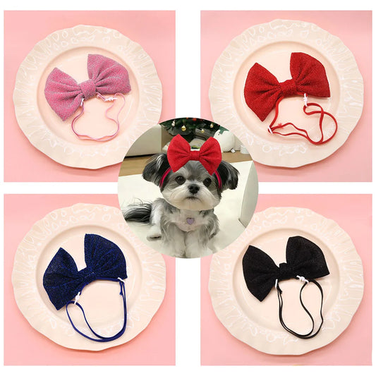 1PC Adjustable Dog Bows Elastic Bands Dog - MyPetDollar.com
