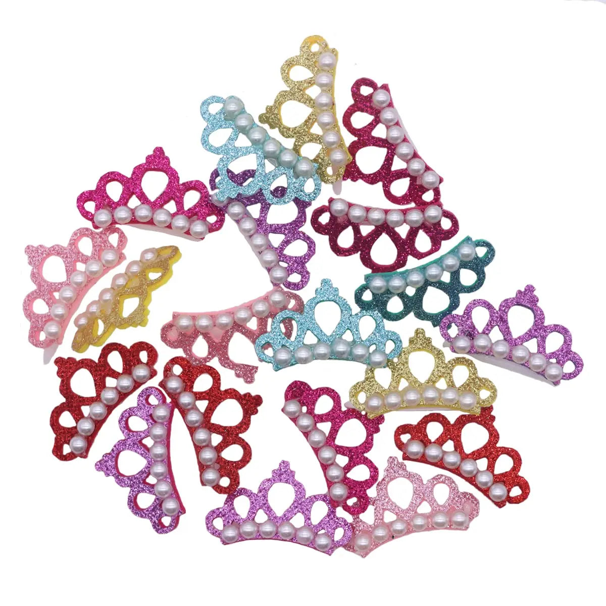 50/100pcs Crown Hair Clip for Pet Colorful - MyPetDollar.com