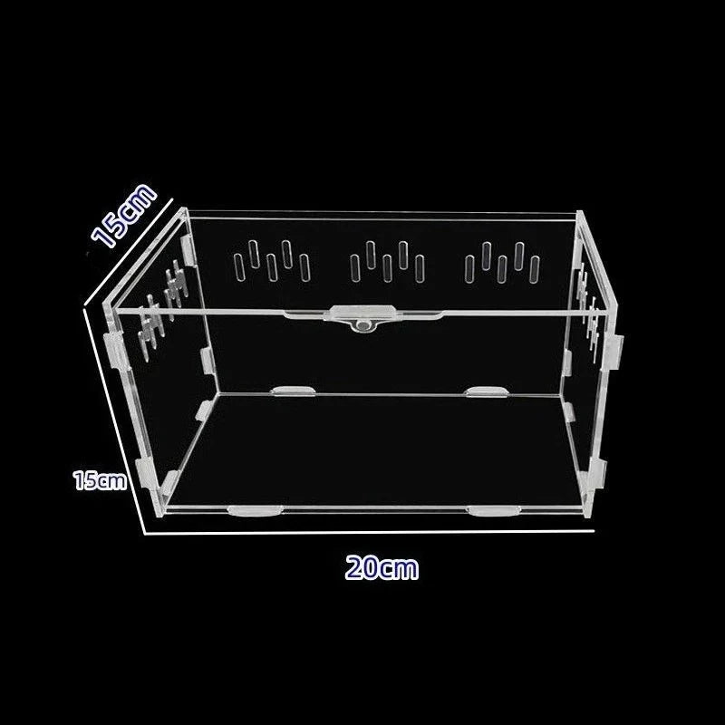 Acrylic Feeding Box Square Transparent Reptile Pet Terrariums – 3 Colors