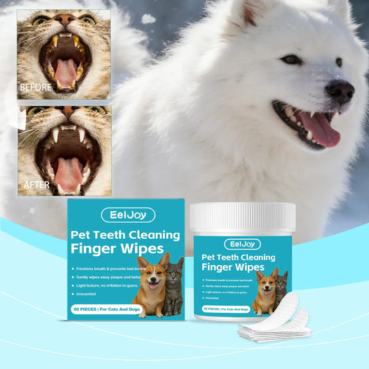 Pet Teeth Clean Finger Wipes Gentle Remove - MyPetDollar.com