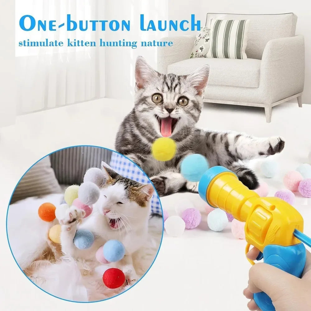 Plush Ball Shooting Gun Cat Toys Interactive - MyPetDollar.com