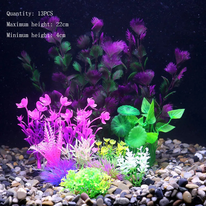 Artificial Water Plant Flower Set Sight of World Garden Lotus for Aquariums