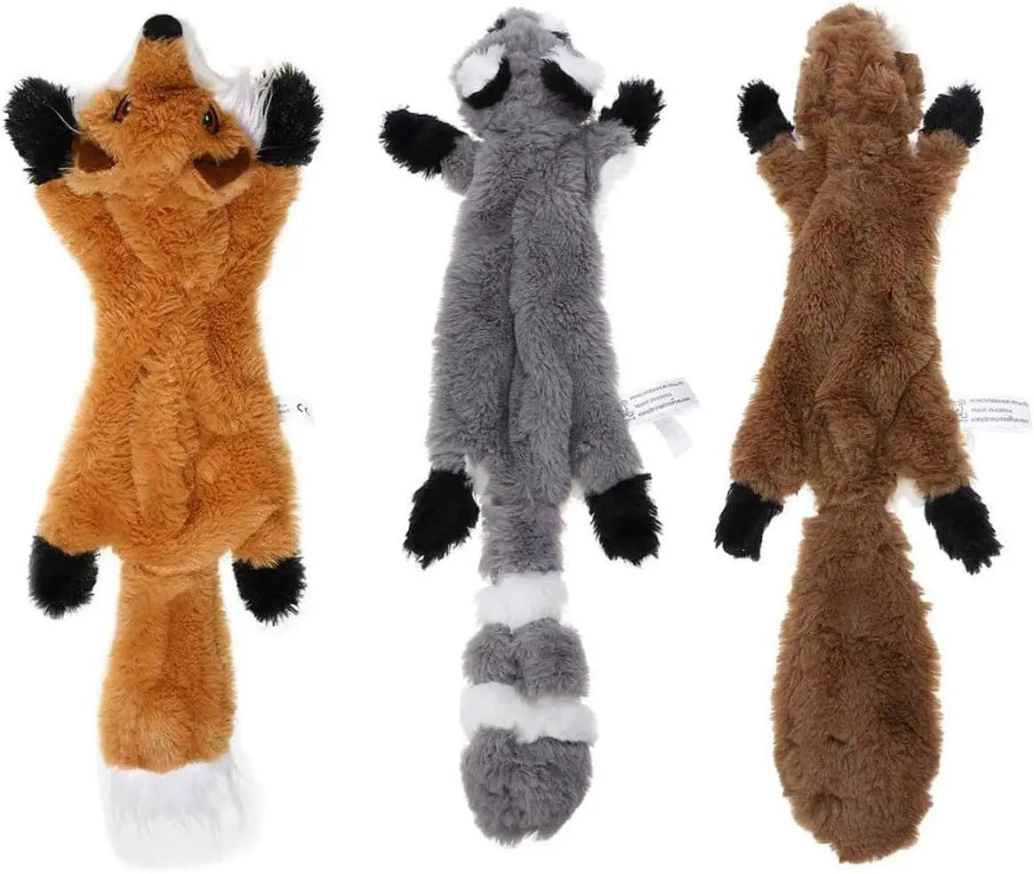 Plush Dog Toys Squirrel Raccoon Fox 18 Inch Stuffing Free