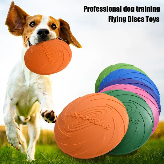 Large Dog Golden Fur Pet Flying Disc Toy TPR - MyPetDollar.com