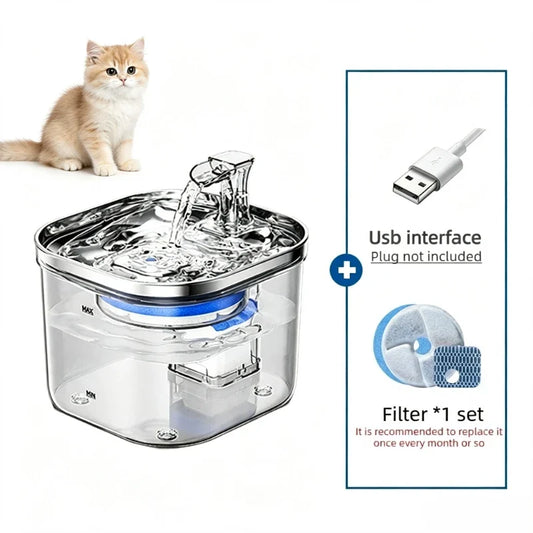 Pet Water Fountain 2L 304 Stainless Steel - MyPetDollar.com