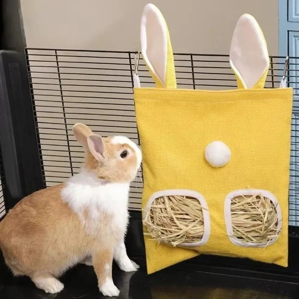New 2/3 Holes Hanging Hay Bag Rabbit Ears - MyPetDollar.com