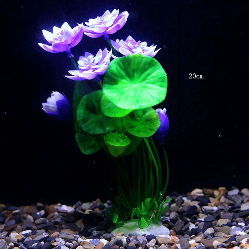 Artificial Water Plant Flower Set Sight of World Garden Lotus for Aquariums
