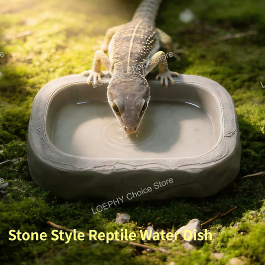 Stone Style Reptile Water Dish 3D Printed Smooth (3 colors)
