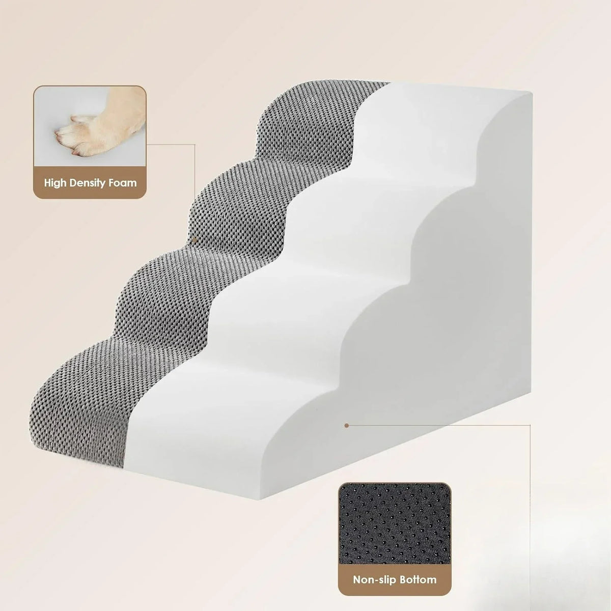 Curved Dog Stairs Ramp for High Beds - MyPetDollar.com