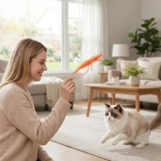 Woolen Prawn Cat Plaything Contains Catnip Simulated Insects
