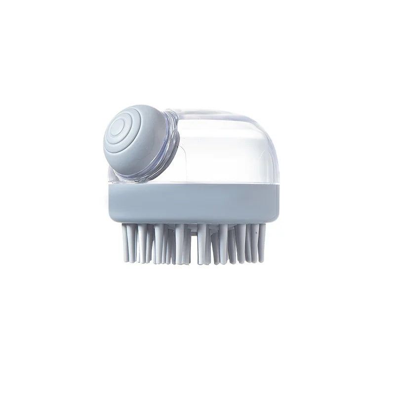 Soft Silicone Pet Bath Grooming Brush with Shampoo – 3 Colors