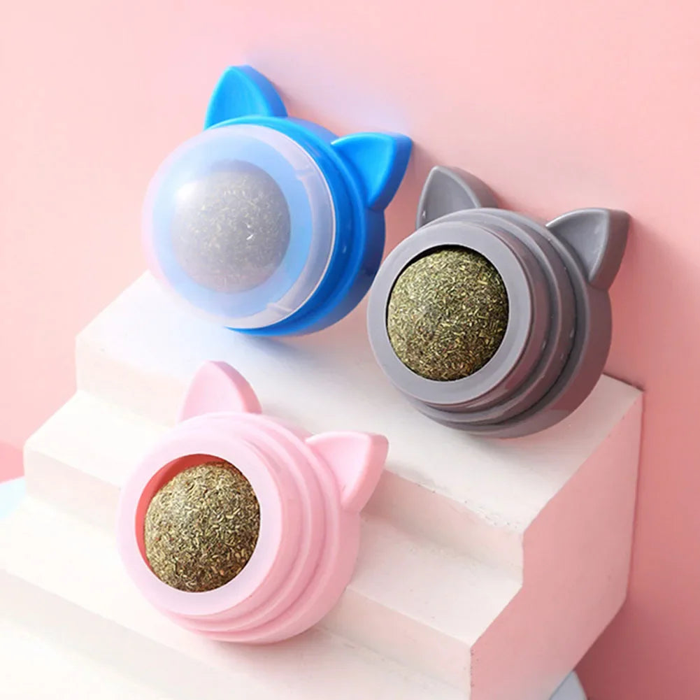 1-3pcs Pet Catnip Toys Wall Ball Licking - MyPetDollar.com