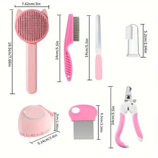 8Pcs Combo Set Cat Brush Beauty Kit with Pet - MyPetDollar.com