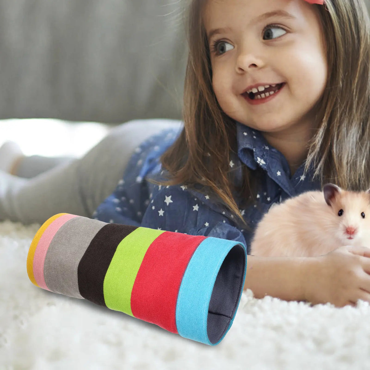 Colorful Rainbow Hamster Tunnel Pet Tunnel - MyPetDollar.com