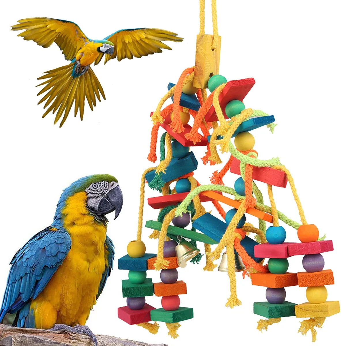 Safe Parrot Chew Toy with Hook Colorful - MyPetDollar.com