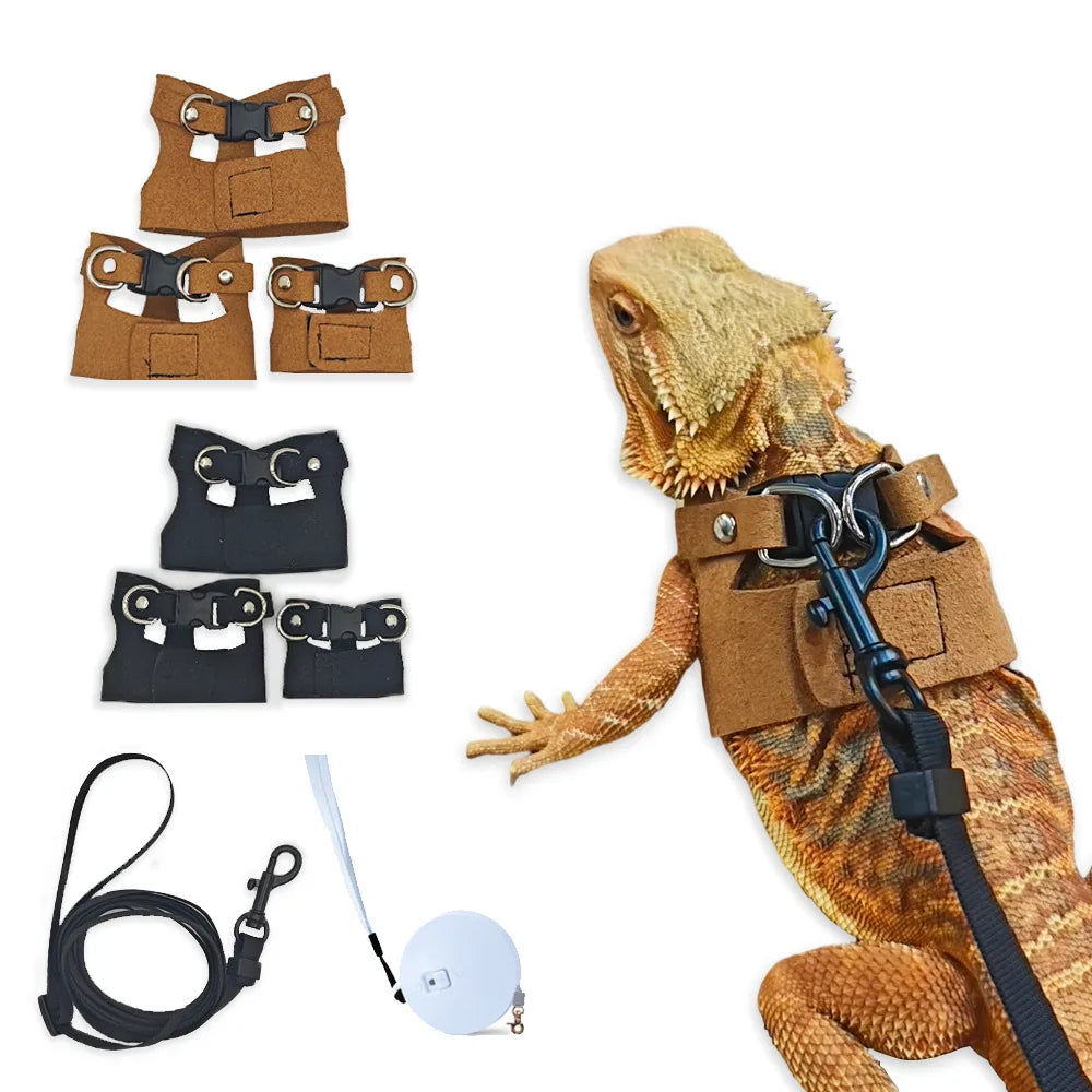 Adjustable Soft Leather Vest for Bearded - MyPetDollar.com