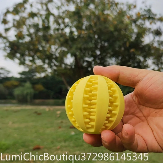 Rubber Treat‑Dispensing Dog Ball Toy Durable - MyPetDollar.com