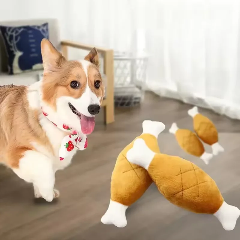 Interactive Plush Squeaky Dog Toy Chicken - MyPetDollar.com