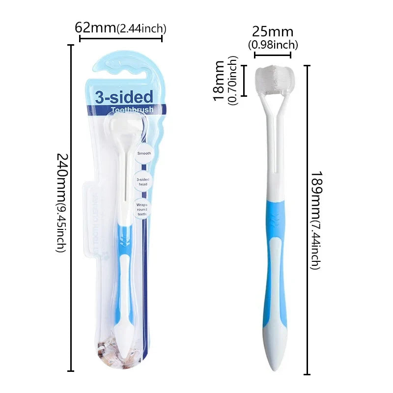 3 Sided Soft Dog Teeth Brush Head Toothbrush Oral Health Teddy – 3 Colors