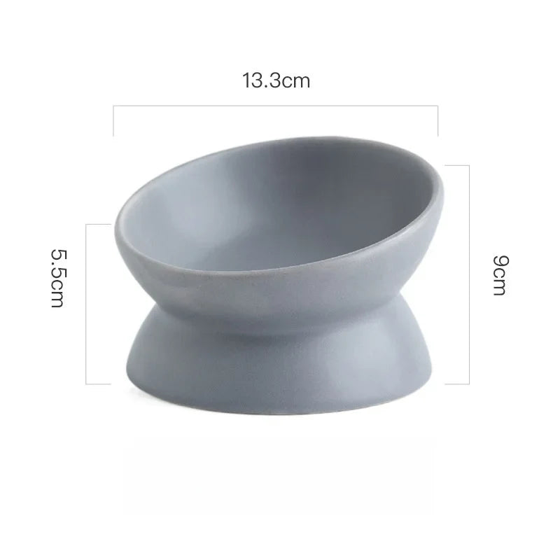 Elevated Cat Bowls Small Dog 15° Tilted Raised Food Feeding – 6 Colors
