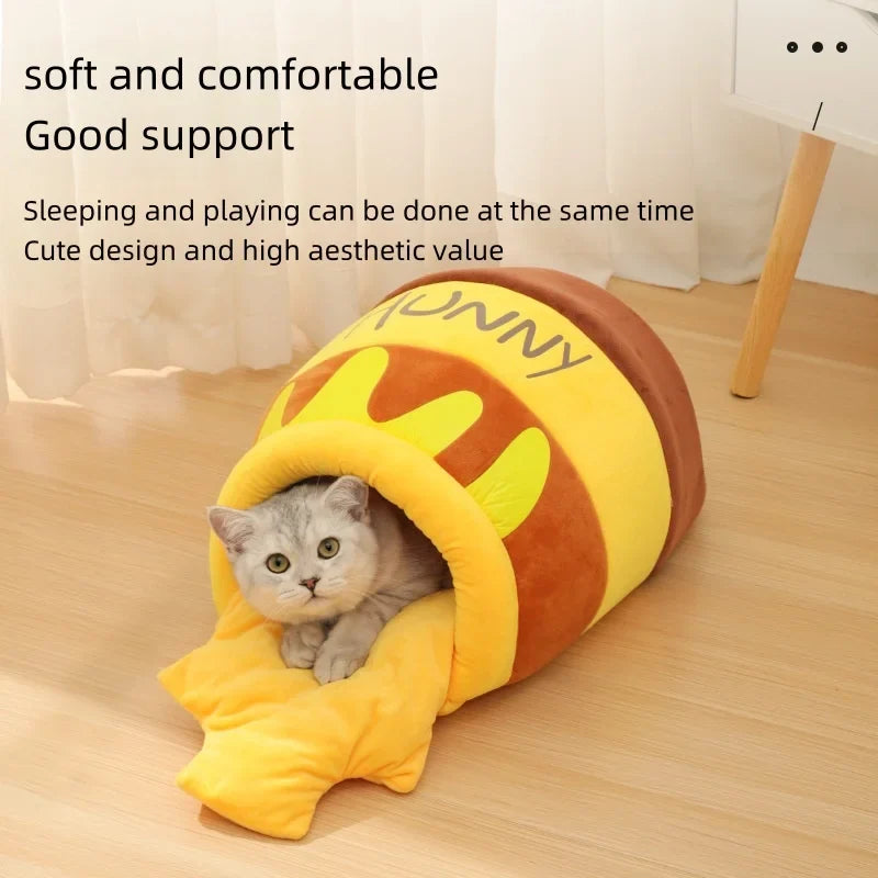 Honey jar cat bed, warm, soft, and - MyPetDollar.com